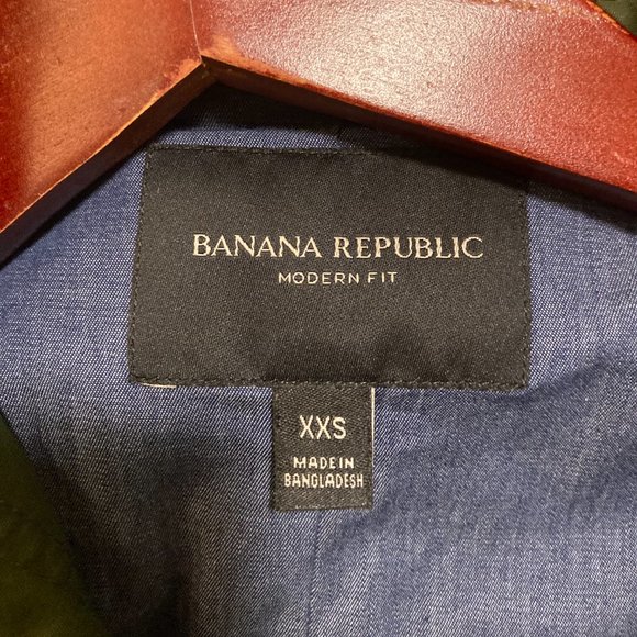 BANANA REPUBLIC Hunter Green Waxed Cotton Utility Jacket, XXS - Picture 7 of 8